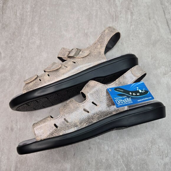 Propet Comfort Sandals 11 Narrow Fit Metallic Leather Open Toe Casual Walking - Picture 7 of 13